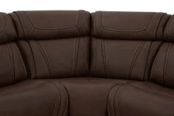 Mor Furniture Max 6 Piece 2 Power Sectional In Aline Timber Leather