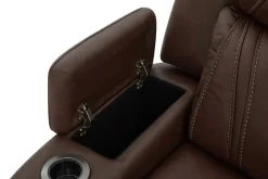 Mor Furniture Max 6 Piece 2 Power Sectional In Aline Timber Leather