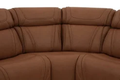 Mor Furniture Max 6 Piece 2 Power Sectional In Aline Timber Leather