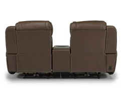 Mor Furniture Max 2 Power Console Loveseat In Aline Timber Leather