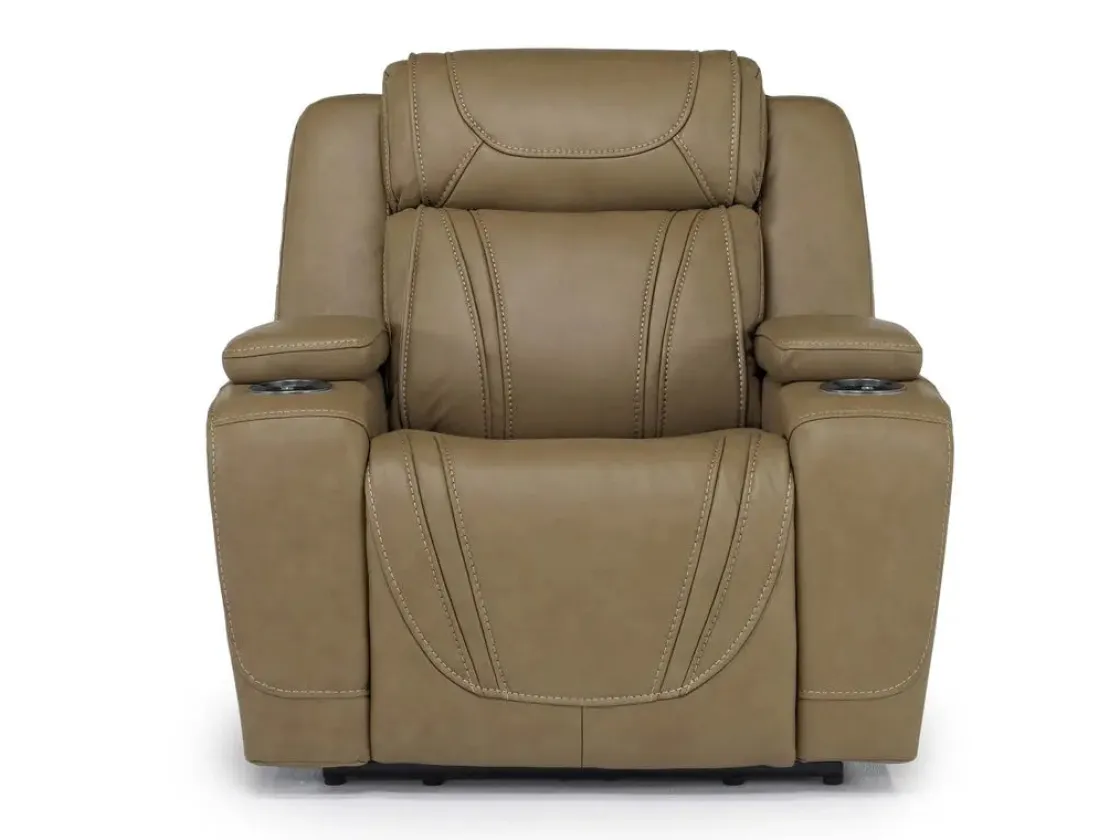 Mor Furniture Max Power Recliner In Aline Butternut Leather