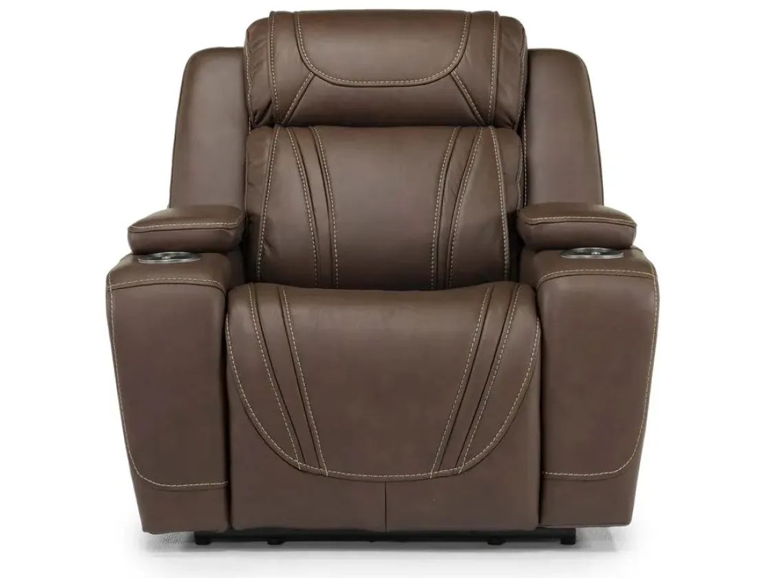 Mor Furniture Max Power Recliner In Aline Butternut Leather