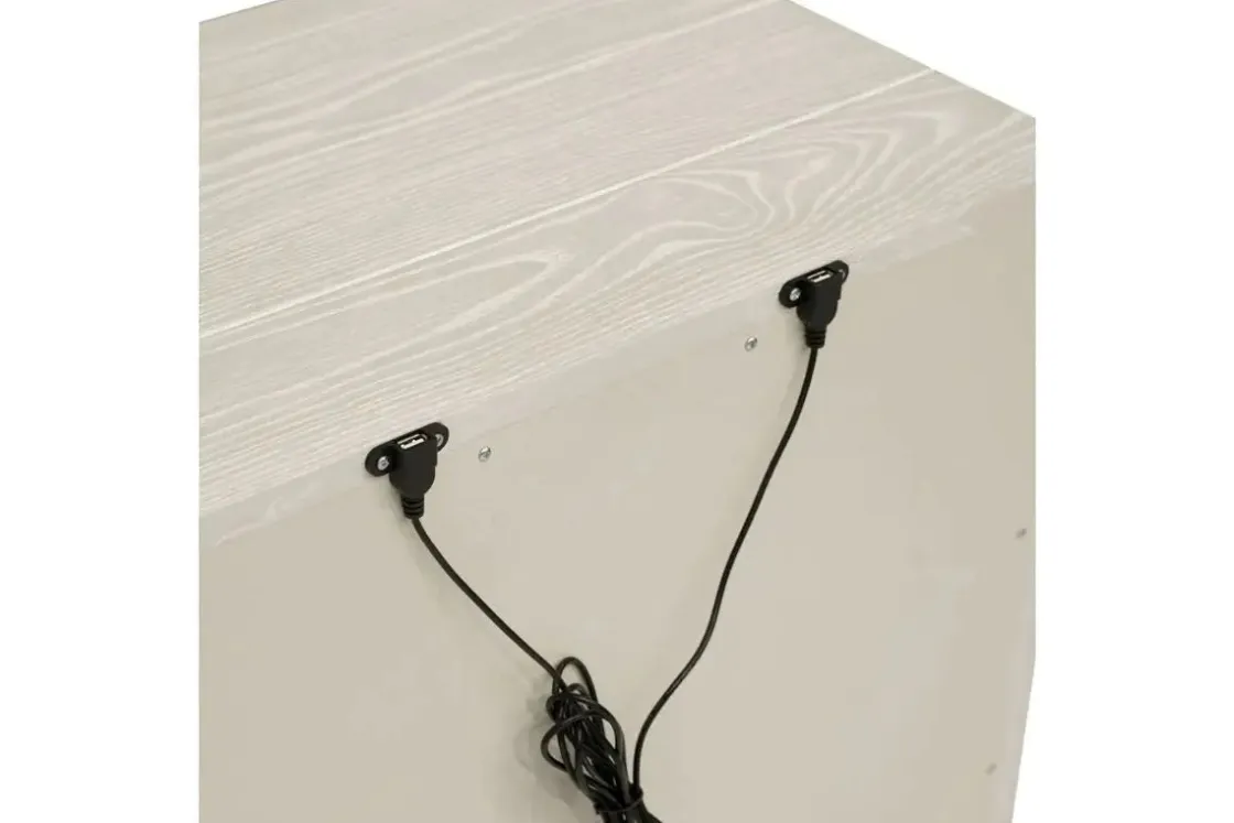 Mor Furniture Maxime 2 Drawer Nightstand W/ Usb In Sugar