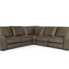 Mor Furniture Mayflower 5 Piece 2 Power Sectional In Seville Umber Leather