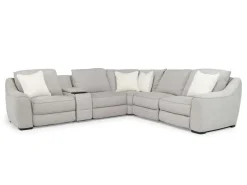 Mor Furniture Mayflower 6 Piece 2 Power Sectional W/ Audio Console In