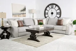 Mor Furniture Mayflower 6 Piece 2 Power Sectional W/ Audio Console In