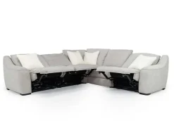 Mor Furniture Mayflower 5 Piece 2 Power Sectional W/ 2 Power Armless Recliner In