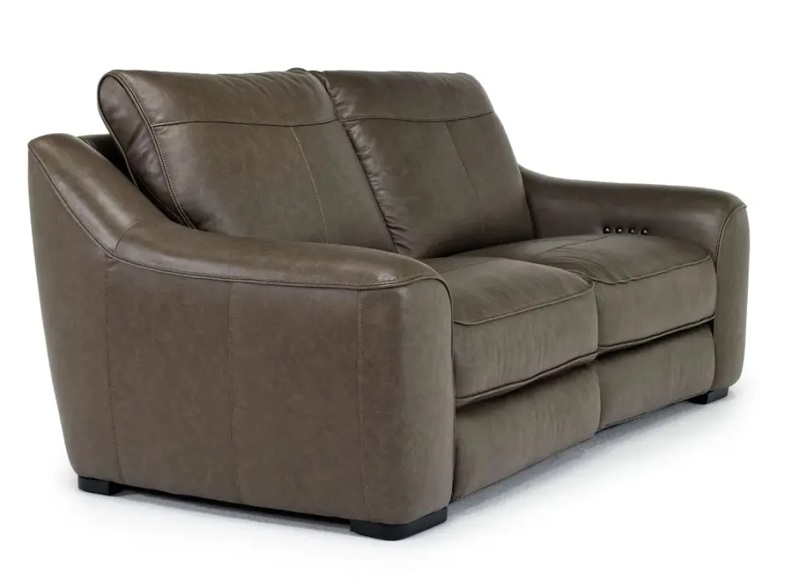 Mor Furniture Mayflower 2 Power Loveseat In Seville Umber Leather