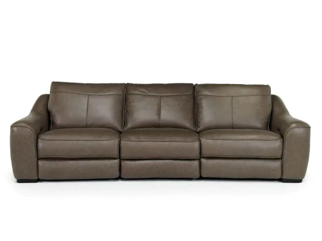 Mor Furniture Mayflower 2 Power Sofa In Seville Umber Leather
