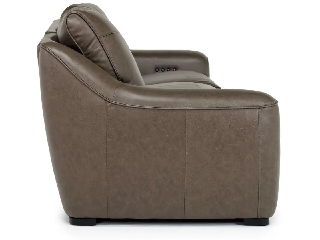 Mor Furniture Mayflower 2 Power Sofa In Seville Umber Leather