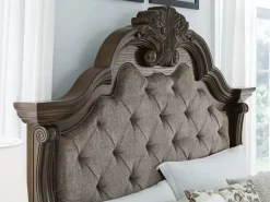 Mor Furniture Maylee Upholstered Panel Bed In Dark Brown, Queen