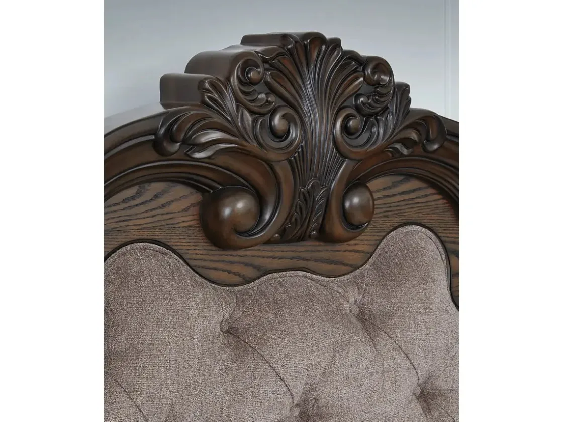 Mor Furniture Maylee Upholstered Panel Bed In Dark Brown, Queen