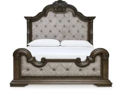 Mor Furniture Maylee Upholstered Panel Bed In Dark Brown, Queen