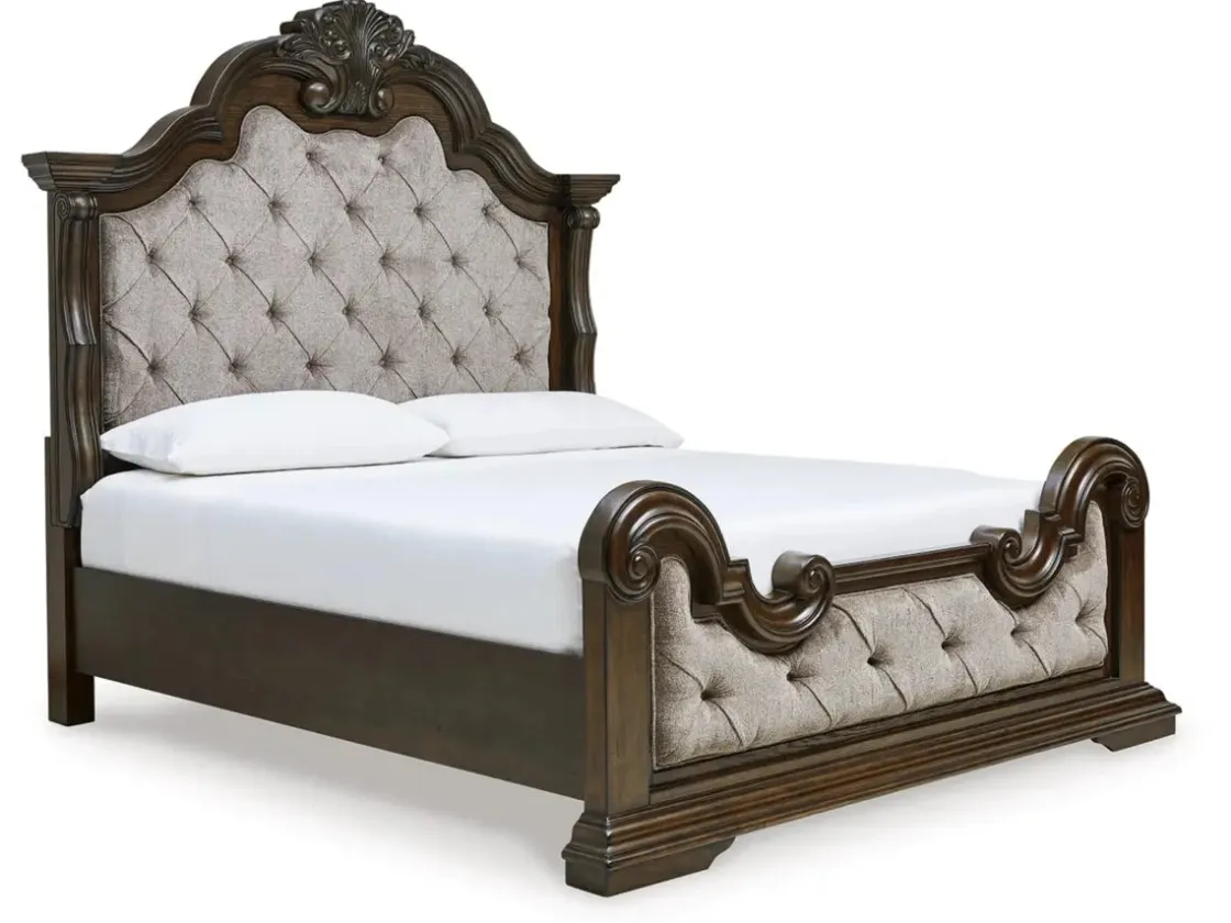 Mor Furniture Maylee Upholstered Panel Bed In Dark Brown, Queen