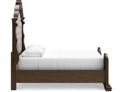 Mor Furniture Maylee Upholstered Panel Bed In Dark Brown, Queen