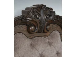 Mor Furniture Maylee Upholstered Panel Bed, Dresser, Mirror & Nightstand In Dark Brown, Queen