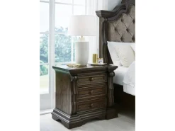 Mor Furniture Maylee Upholstered Panel Bed, Dresser, Mirror & Nightstand In Dark Brown, Queen
