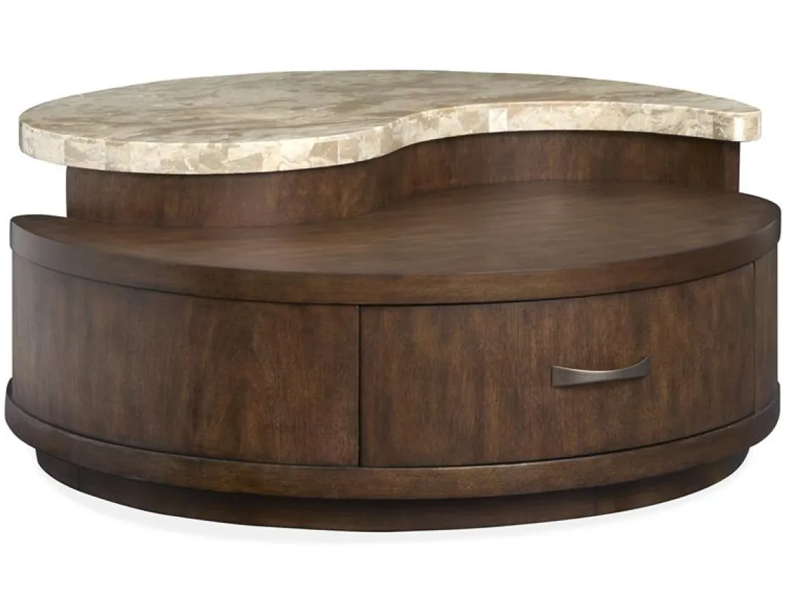 Mor Furniture Mcpherson Round Coffee Table In Burnt Umber