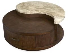 Mor Furniture Mcpherson Round Coffee Table In Burnt Umber