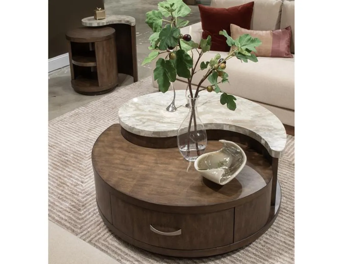 Mor Furniture Mcpherson Round Coffee Table In Burnt Umber