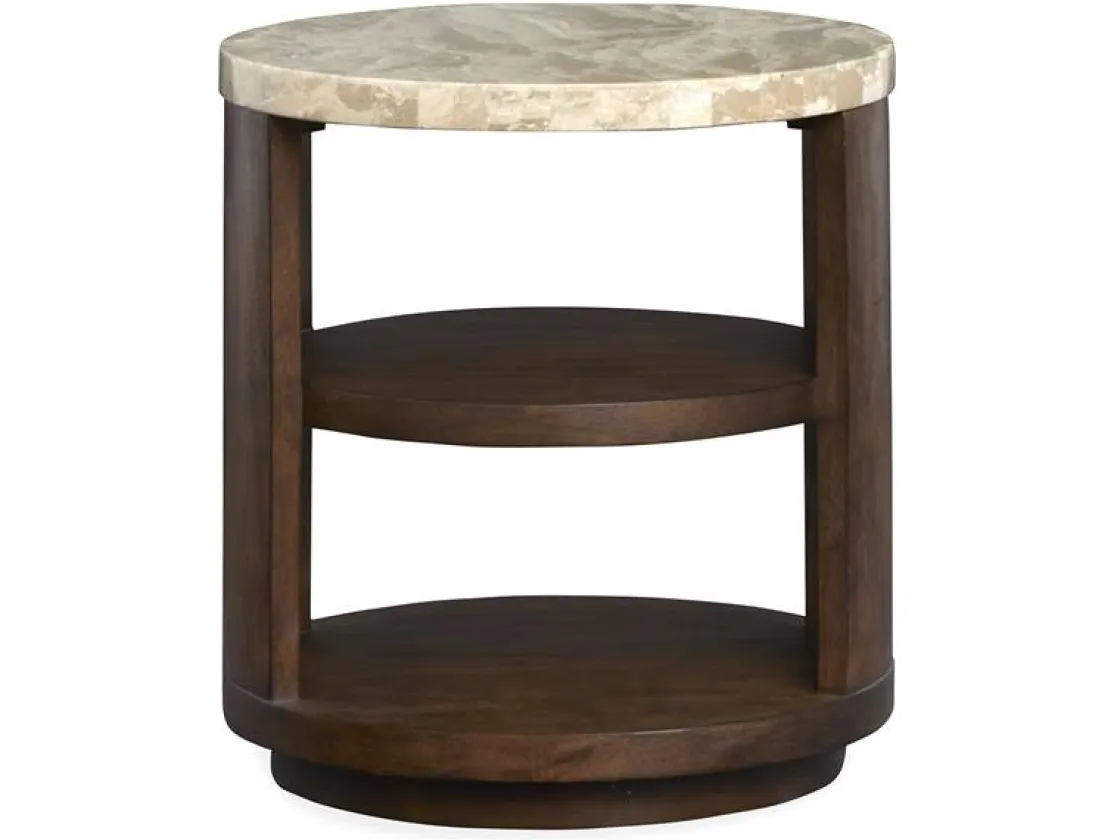 Mor Furniture Mcpherson Round End Table In Burnt Umber