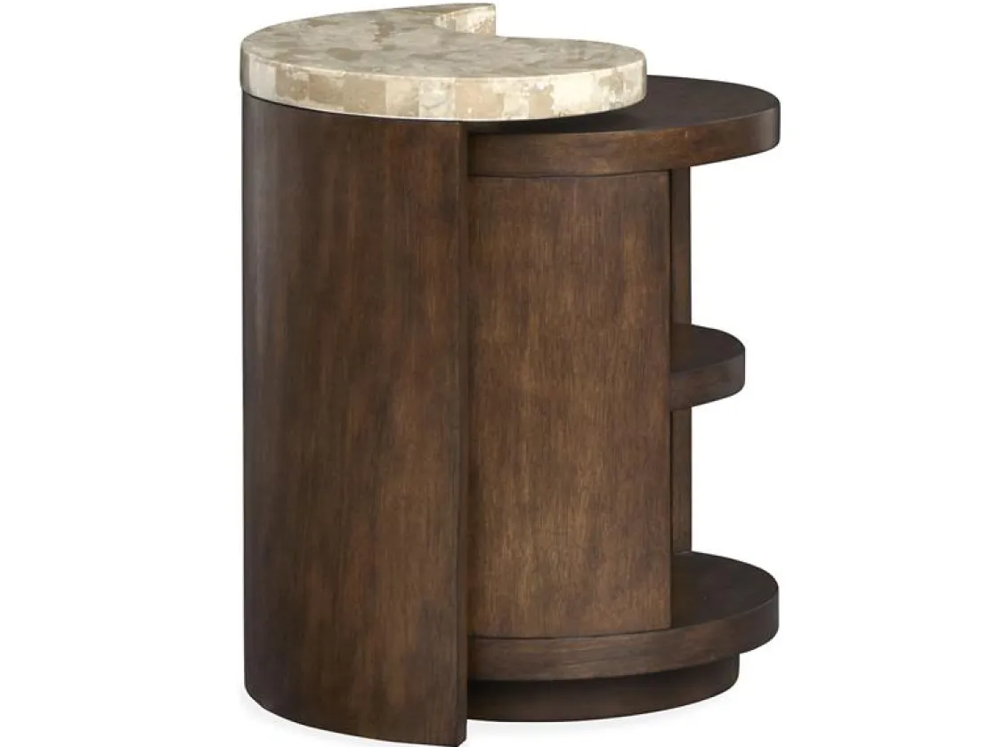 Mor Furniture Mcpherson Round End Table In Burnt Umber