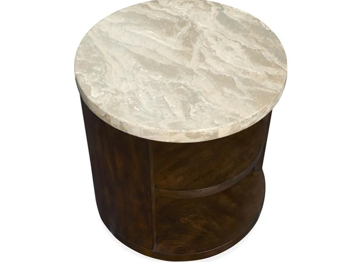 Mor Furniture Mcpherson Round End Table In Burnt Umber