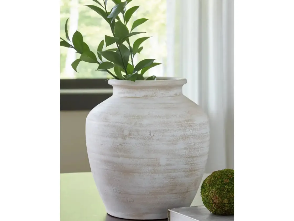 Mor Furniture Meadie Tall Vase In Distressed White