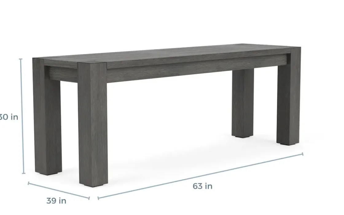 Mor Furniture Meadow Dining Bench In Gray
