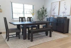 Mor Furniture Meadow Extendable Dining Table, 4 Chairs & Bench In Brown
