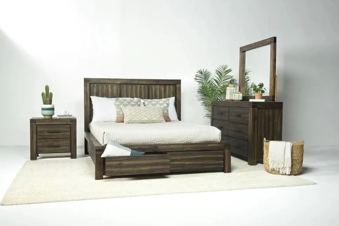 Mor Furniture Meadow Panel Bed W/ Storage In Brown, Full