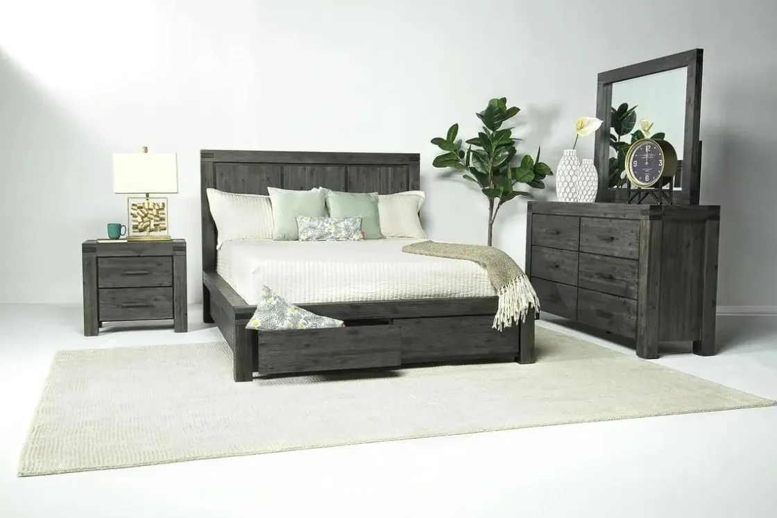 Mor Furniture Meadow Panel Bed W/ Storage In Brown, Full