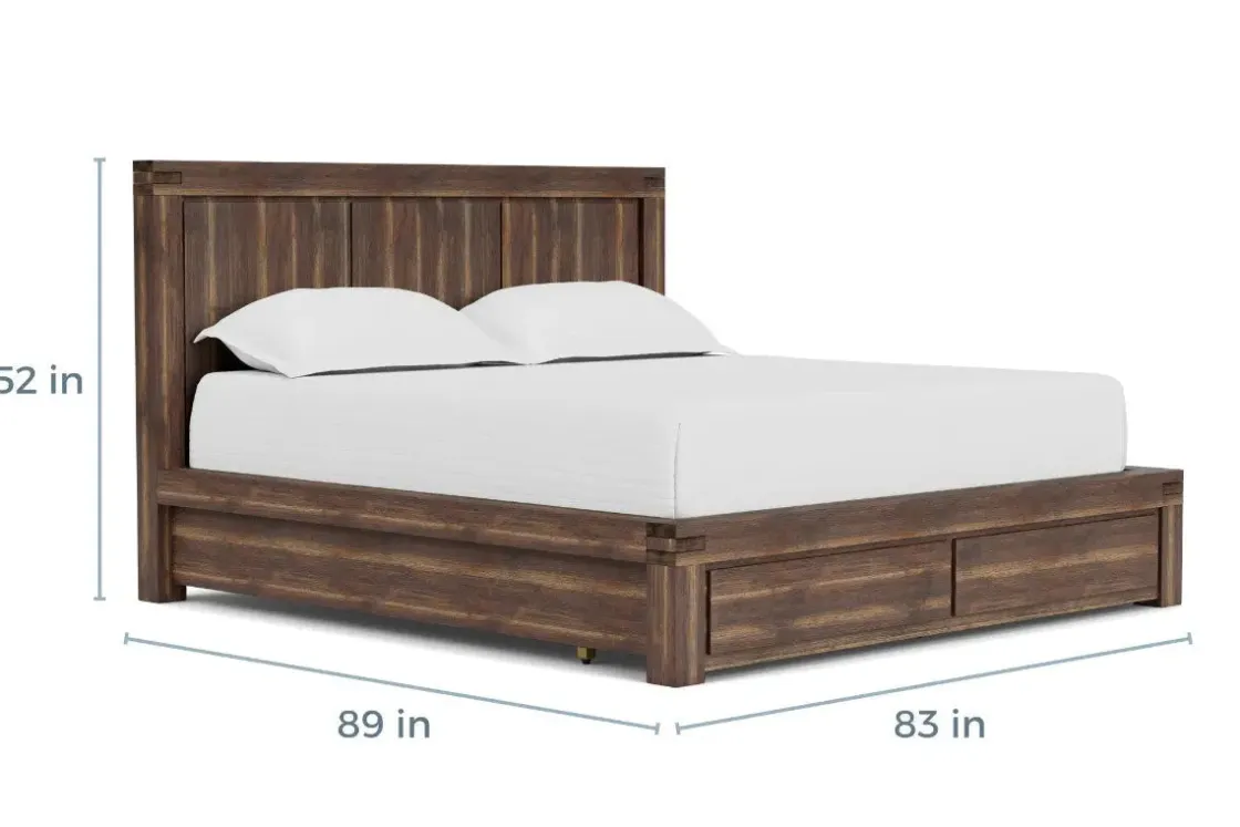 Mor Furniture Meadow Panel Bed W/ Storage In Brown, Full