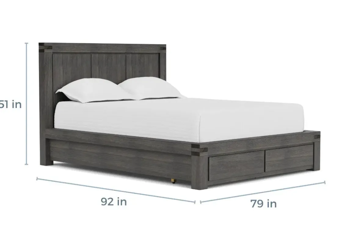 Mor Furniture Meadow Panel Bed W/ Storage In Brown, Full