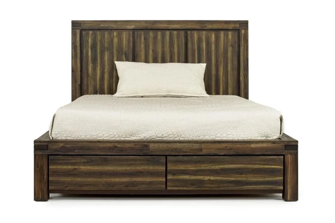 Mor Furniture Meadow Panel Bed W/ Storage In Brown, Full