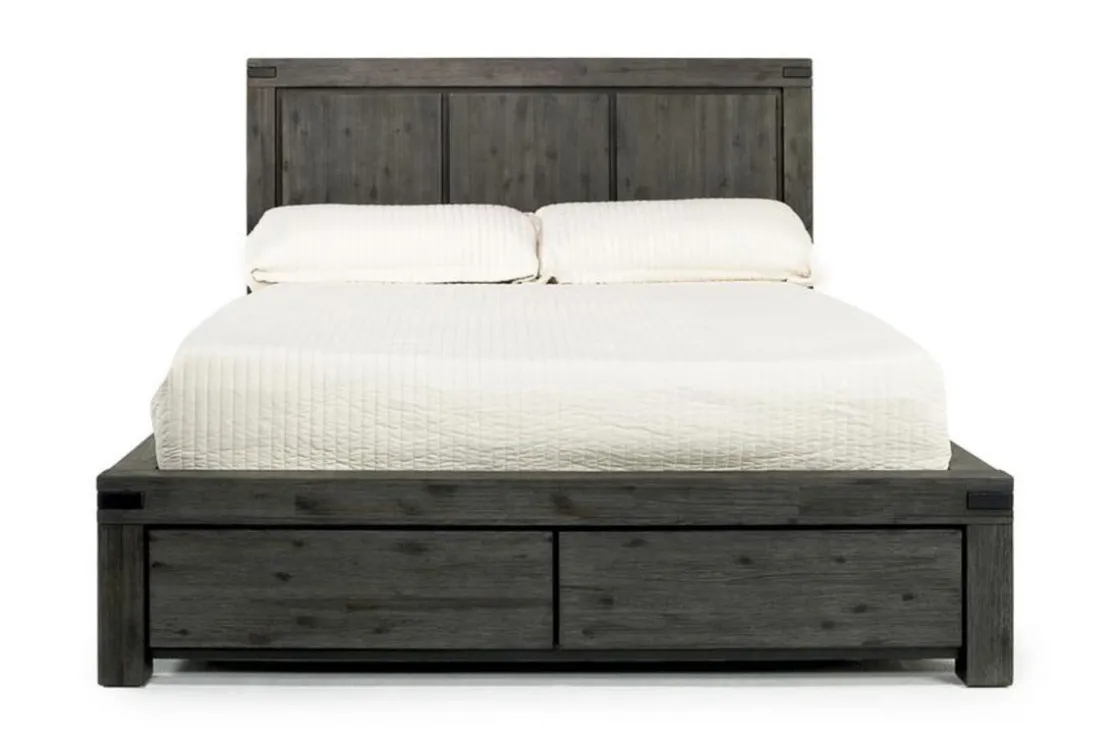 Mor Furniture Meadow Panel Storage Bed, Dresser, Mirror & Nightstand In Gray, Full
