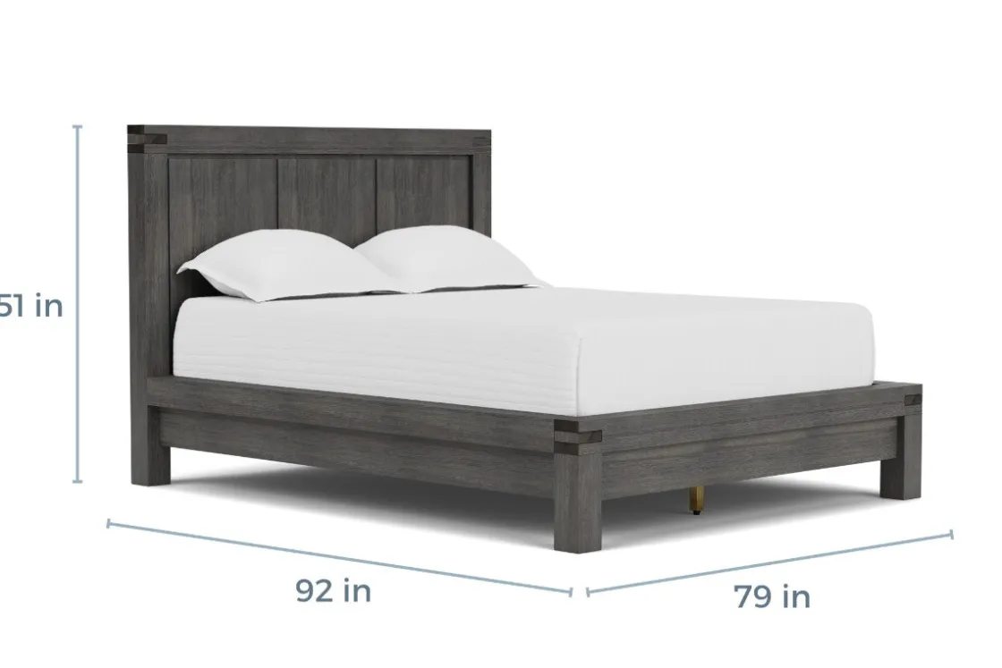 Mor Furniture Meadow Panel Storage Bed, Dresser, Mirror & Nightstand In Gray, Full