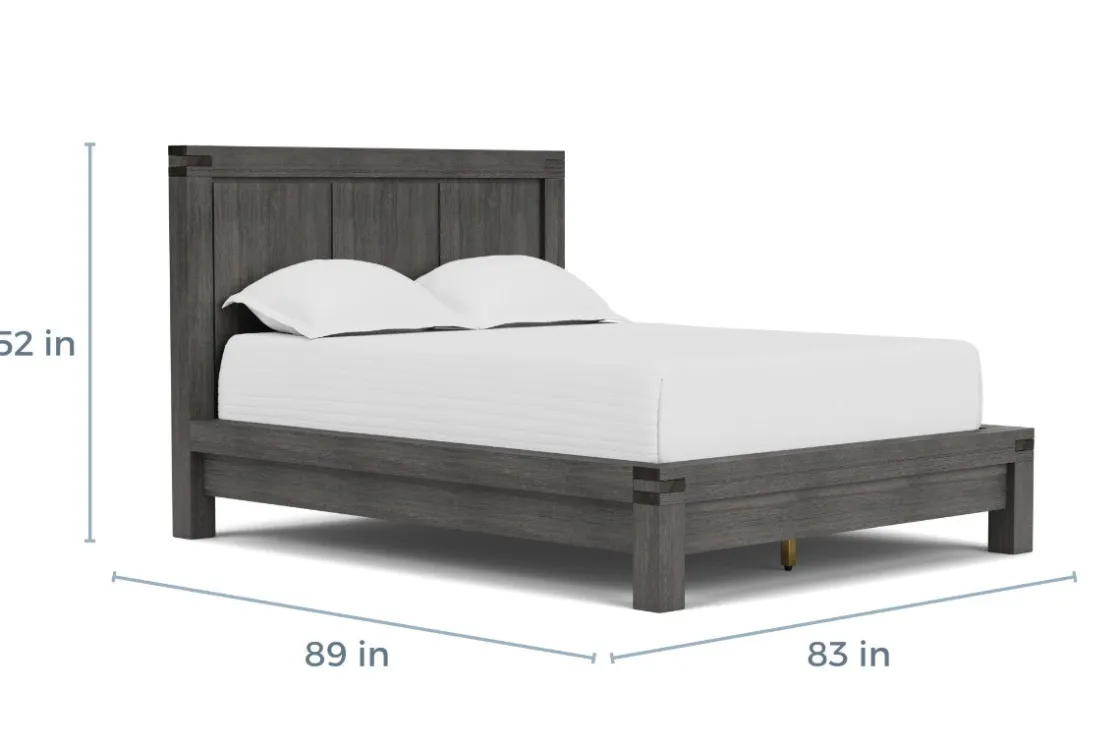 Mor Furniture Meadow Panel Storage Bed, Dresser, Mirror & Nightstand In Gray, Full