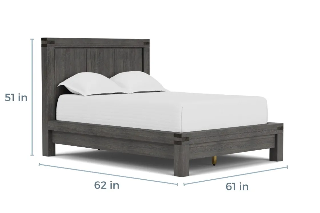 Mor Furniture Meadow Panel Storage Bed, Dresser, Mirror & Nightstand In Gray, Full