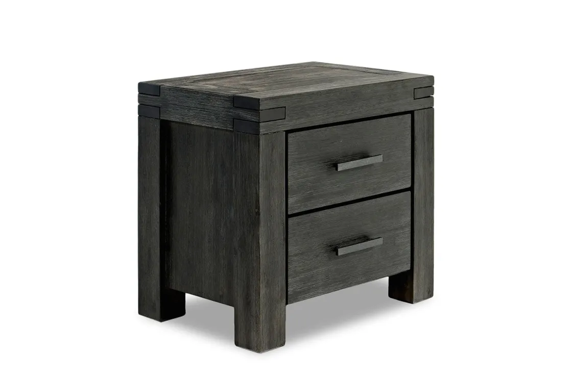 Mor Furniture Meadow Panel Storage Bed, Dresser, Mirror & Nightstand In Gray, Full