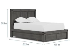 Mor Furniture Meadow Panel Storage Bed, Dresser, Mirror & Nightstand In Gray, Full