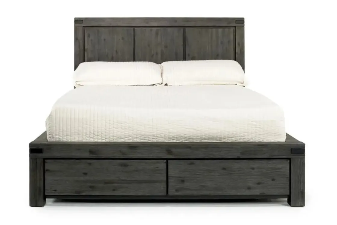 Mor Furniture Meadow Panel Storage Bed, Dresser, Mirror & Nightstand In Gray, Full