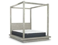 Mor Furniture Melbourne Canopy Bed, Dresser, Mirror, Nightstand In Brown Mel, Queen