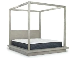 Mor Furniture Melbourne Canopy Bed, Dresser, Mirror, Nightstand In Brown Mel, Queen