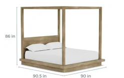 Mor Furniture Melbourne Canopy Bed In Mineral, Queen