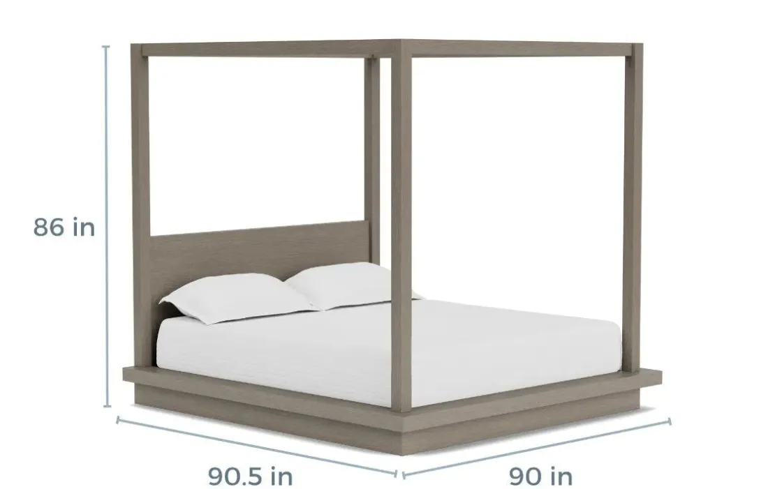 Mor Furniture Melbourne Canopy Bed In Mineral, Queen