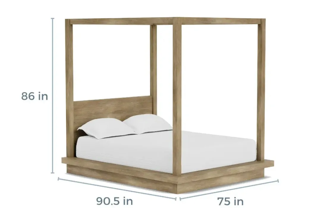 Mor Furniture Melbourne Canopy Bed In Mineral, Queen