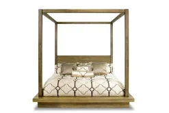 Mor Furniture Melbourne Canopy Bed In Mineral, Queen