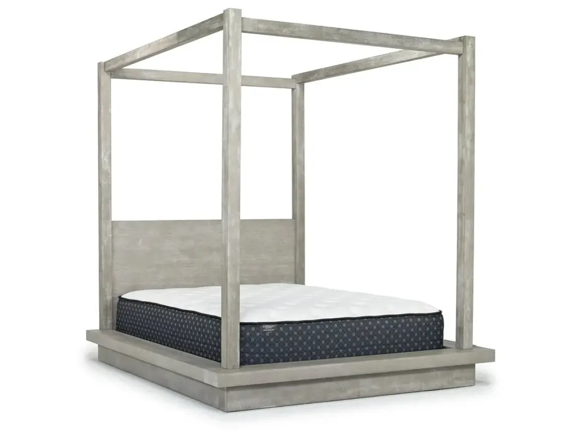 Mor Furniture Melbourne Canopy Bed In Mineral, Queen