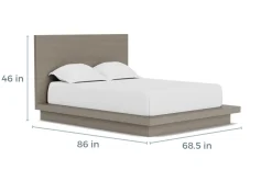 Mor Furniture Melbourne Panel Bed In Mineral, Full